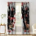 thumbnail image 2 of Hokiten Black Christmas Blackout Curtains | Light Blocking Print Window Curtains, Snowman Elk Balls Snowflake Xmas Thermal Insulated Window Drapes for Living Room Kitchen Cafe (2 Panels, 84"W x 63"L), 2 of 7