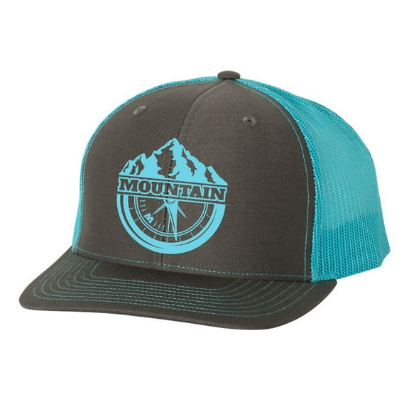 Trenz Shirt Company Retro Mountain Trucker Hat 100% Cotton - Embroidered Mesh Back