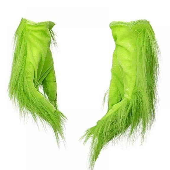 Plush Green Furry Hand Gloves for Halloween Christmas Cosplay Costume Accessories