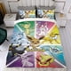thumbnail image 4 of Eevee Evoluciones Estéticas Conjunto de sábanas temático, trío de piezas, cómodo y amigable con la piel, diseño único, regalo de decoración para el hogar para familiares, amigos y fans,173cm *218cm, 4 of 6
