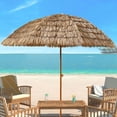 thumbnail image 3 of 8FT Thatch Patio Tiki Umbrella Tropical Palapa Raffia Tiki Hut Hawaiian Hula Beach Umbrella for Outdoor Patio Garden Backyard Beach, 3 of 8