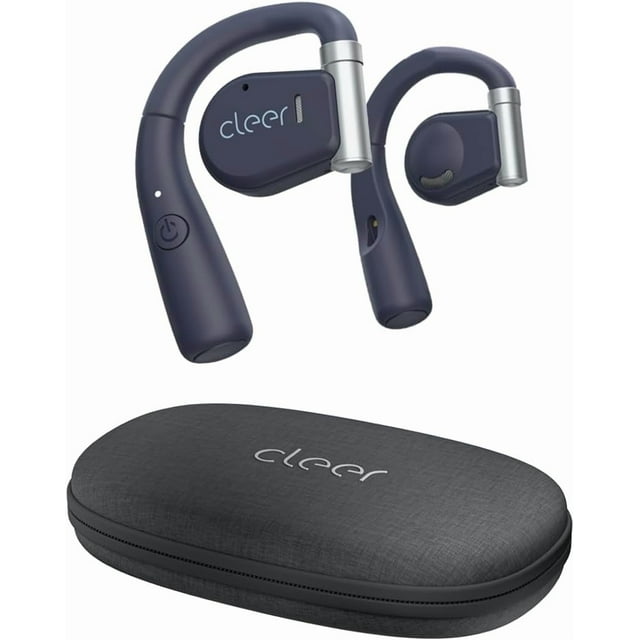 Cleer ARC Écouteurs Véritablement Sans Fil à Oreille Ouverte, Commandes Tactiles, 18 Heures d'Écoute, Bluetooth 5.0, Bleu Marine