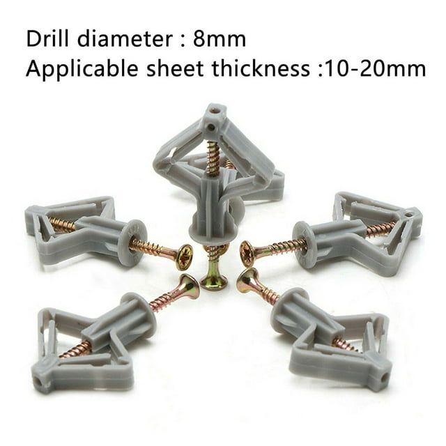 Ensemble de 50 Pcs d'Ancres pour Cloison Sèche Auto-Perforantes - Ancres Murales Creuses avec Vis