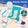 thumbnail image 5 of SUNSPIRE Beach Chair for Adults Low Back Portable Folding Camping Chair with Cup Holder & Carry Bag for Outdoor Beach Picnic Travel 2-Pack Teal, 5 of 9