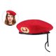thumbnail image 4 of Sombrero de marinero rojo Gorra de espectáculo de escenario Boina de lana de baile cuadrada (Estrella dorada de ocho puntas), 4 of 5