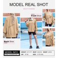 thumbnail image 2 of Sweat-shirts pour Femmes Col Rond Chute Légère Couleur Unie 2023 Mode Chaud Coupe Oversize Sweat-Shirts, 2 of 6