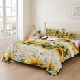 thumbnail image 2 of Twin XL Quilt Set 68''x98'', Sunflower Lightweight Bedspread Coverlet Set with 2 Pillow Shams, Yellow Spring Floral Summer Botanical Rustic Breathable All Season Quilt Bedding for Dorm/Guest Room, 2 of 9