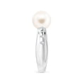 thumbnail image 3 of Angara Freshwater Cultured Pearl Ring with Flush-Set Diamonds in 14K White Gold for Women | June Birthstone Jewelry for Her, 3 of 8