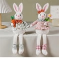 thumbnail image 6 of EclipseJewels Easter Bunny Doll Figurine, 10 Inch Rag Doll Plushie with Carrot for Spring Decor, Cute Stuffed Animal Ornament for Kids Easter Basket Gifts,Pink, 6 of 6