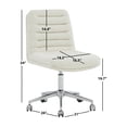 thumbnail image 3 of SAFAVIEH Couture Decolin Boucle Mid Back Swivel Desk Chair, Ivory/Silver, 3 of 7