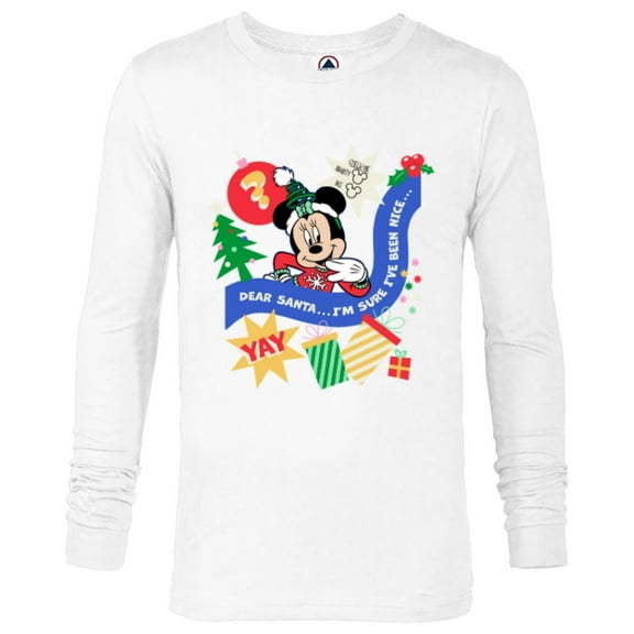 Disney Minnie Mouse Christmas Holiday Santa I’ve Been Nice - Long Sleeve T-Shirt for Men - Customized-White