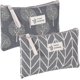 thumbnail image 1 of Bolsa de lona para cosméticos, 2 piezas, bolsa de cosméticos, bolsa de maquillaje estampada, bolsa de artículos de tocador de viaje, bolsa de artículos de tocador de viaje multifuncional con cremall, 1 of 5