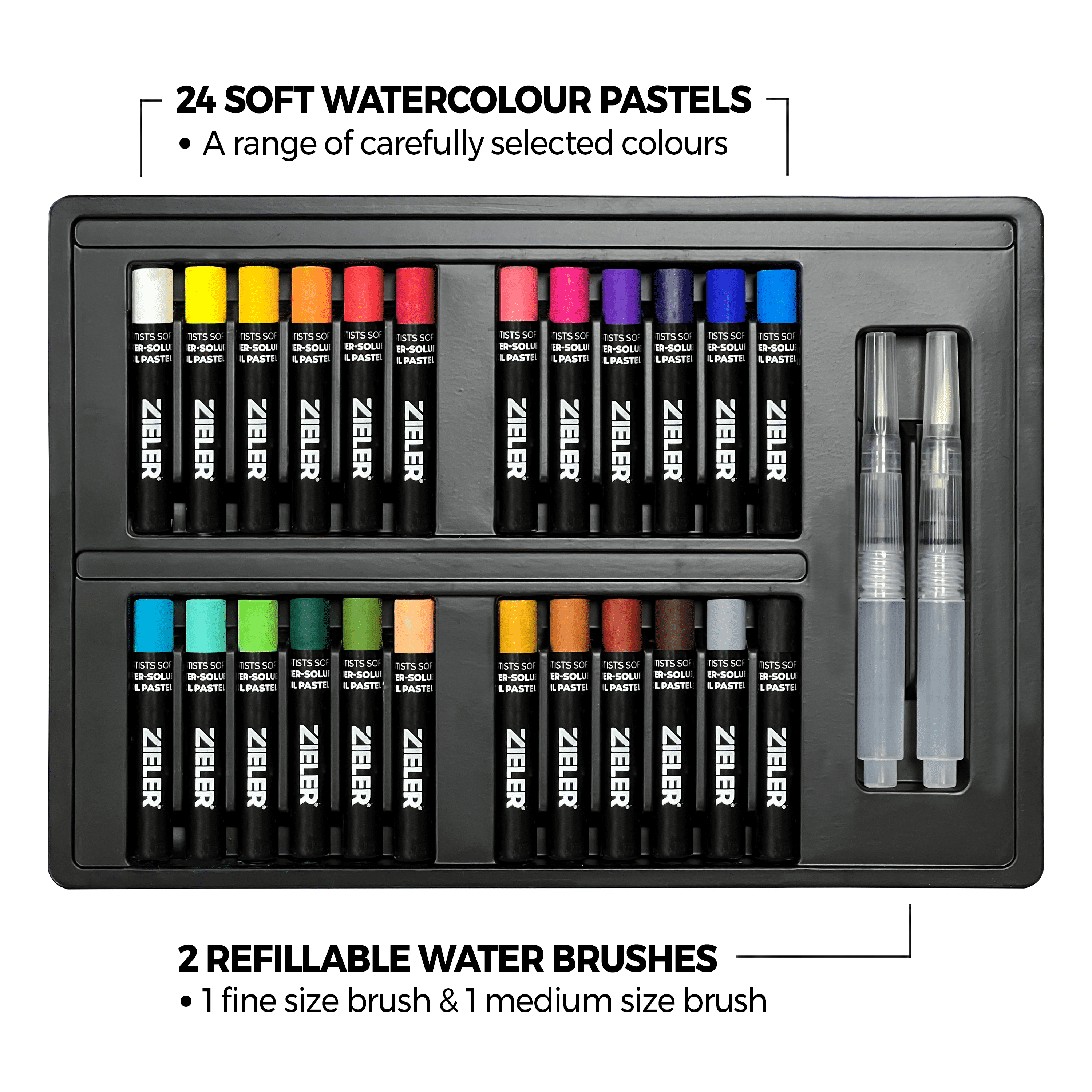 Zieler® 24 Artists Soft Water-soluble Oil Pastels