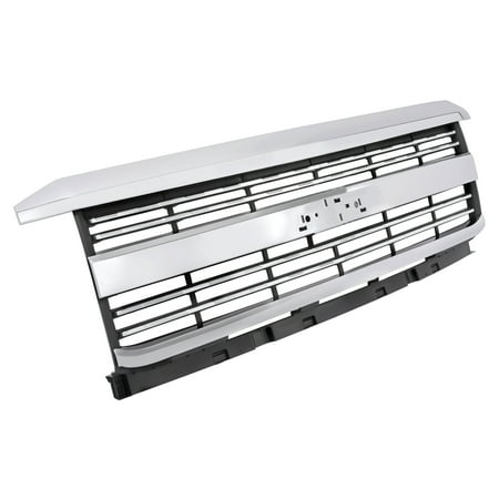 Fit For Chevy Silverado 2500 HD 3500 HD 2015-2019 Front Upper Grille Assembly Chrome