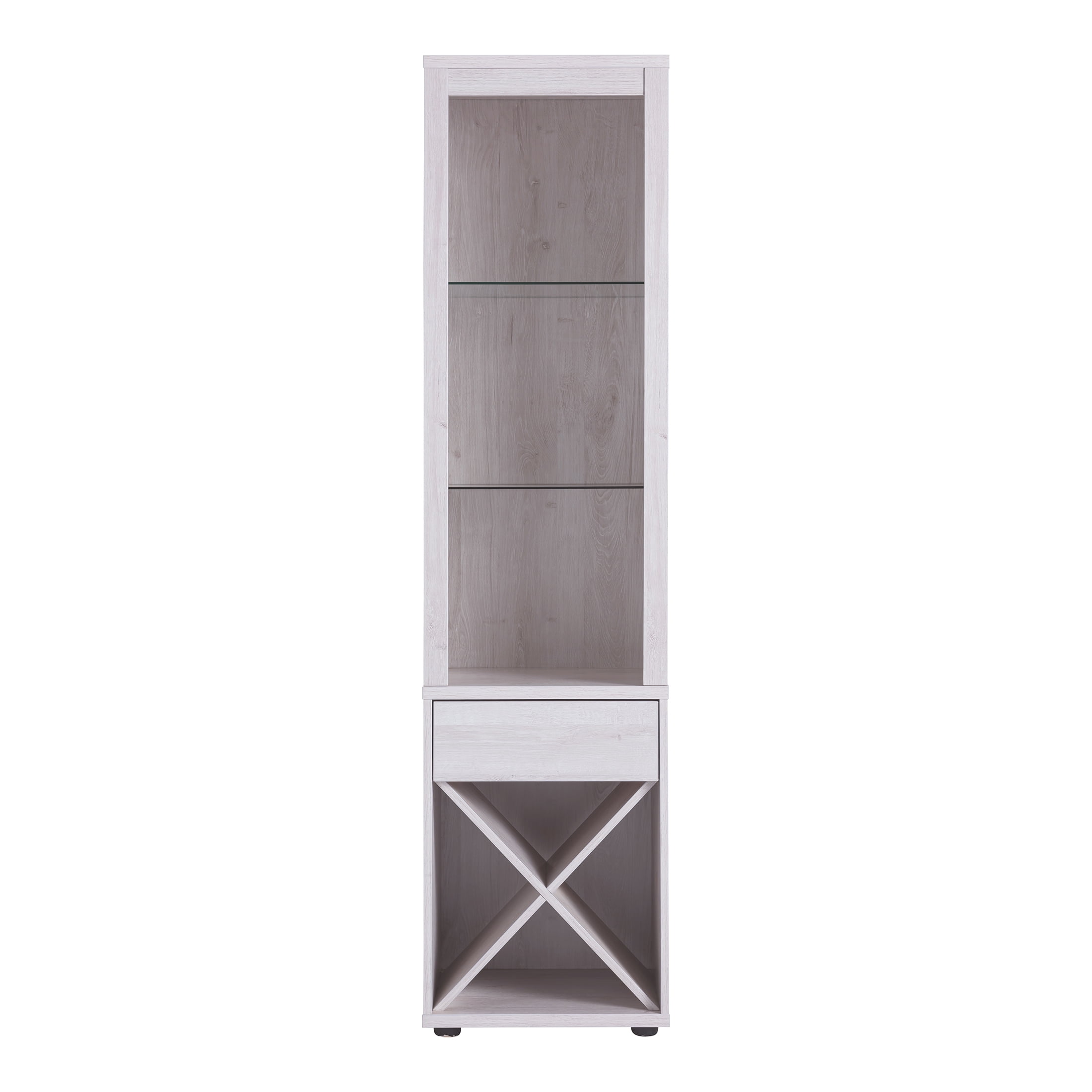 Furniture of America Tunie Multi-Storage Curio, White Oak