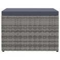 thumbnail image 2 of vidaXL Garden Footstool with Cushion Grey Poly Rattan, 2 of 4