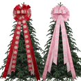 thumbnail image 1 of 2 unids/lote 113cm copo de nieve decoraciones navideñas arco de gran tamaño overlock alambre cinta de lino arcos, 1 of 1