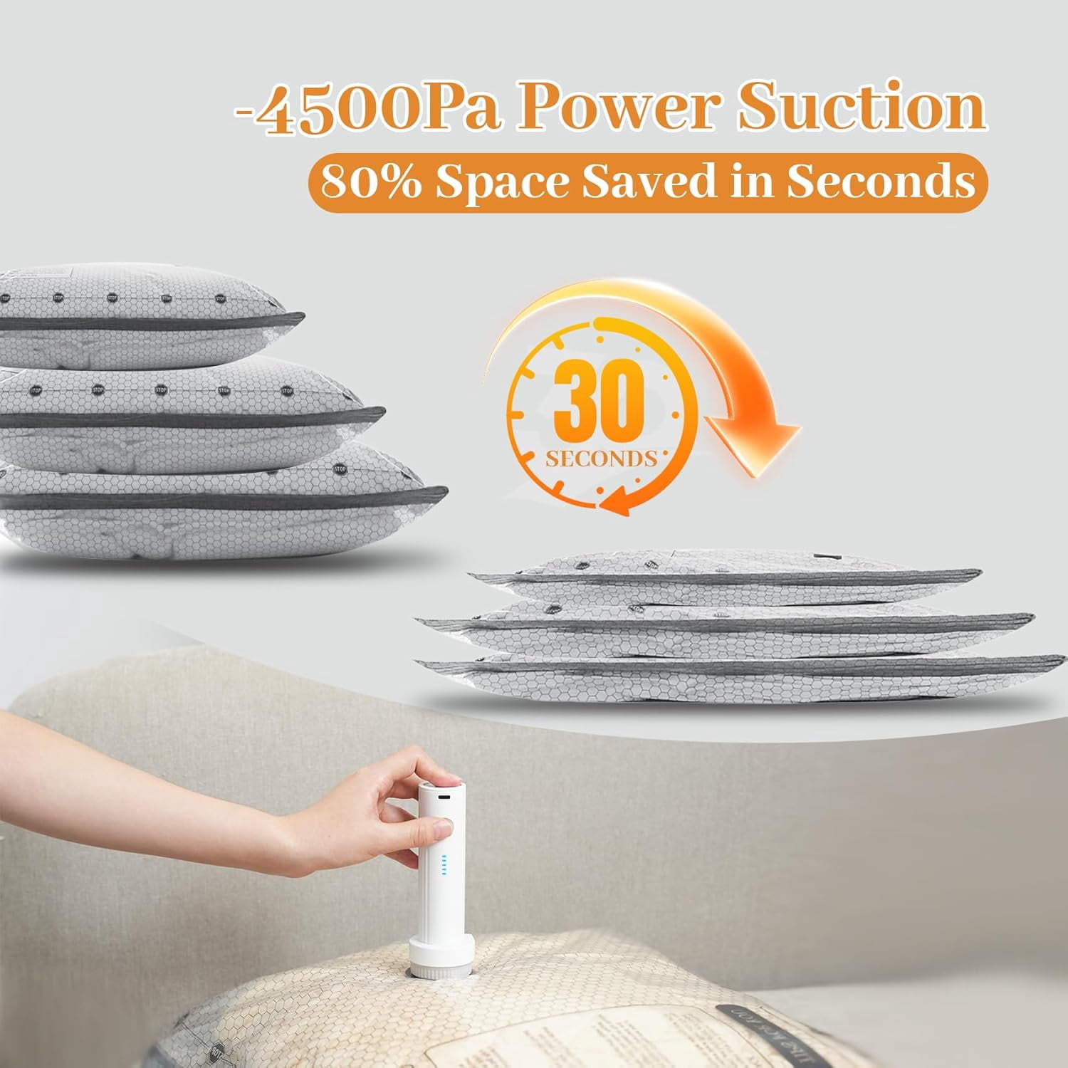 Vacuum Bags for Travel with , 15 Pack Carry-on Size Compression Packing Bags for Luggage and Suitcase, Space Saver for Clothes and Clothing Travel