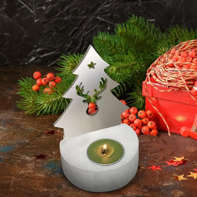 Kbndieu Silicone Mold Flower Pot Candle Mould Christmas Aromatherapy Gypsum Candle Display Kitchen Essentials