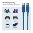 thumbnail image 4 of Powertek Ultra 6ft USB-C to USB-C Cable, Blue, Silicone with PVC Mesh Jacket, Stable Data Transfer, Durable Charging Cable, 4 of 5