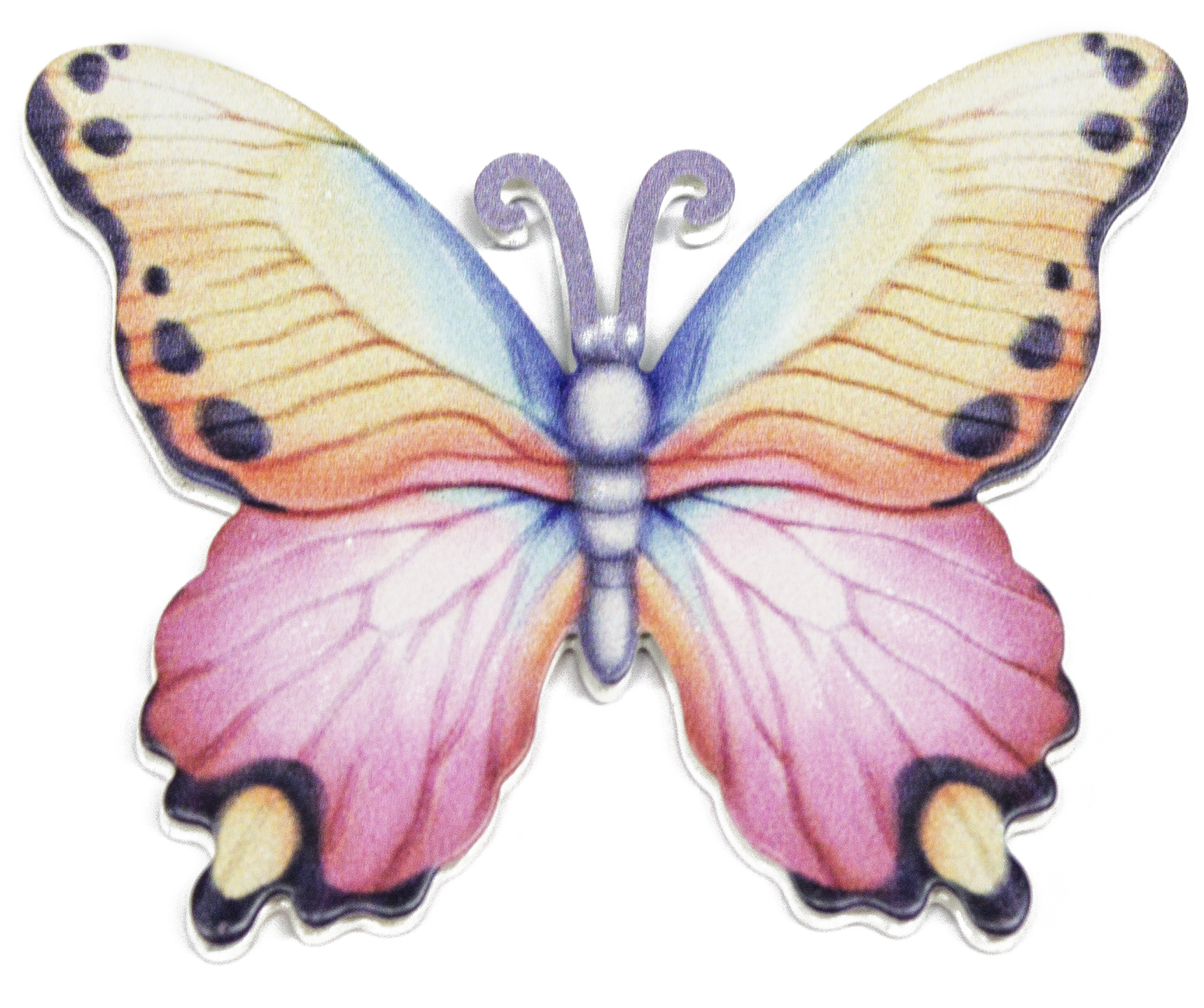 3 Inch Butterfly Metal Screen Door Saver 2 Piece Set (Pink
