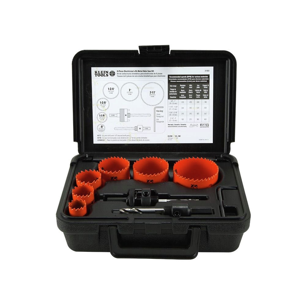 Klein Tools 8 Piece Bi-Metal Hole Saw Kit