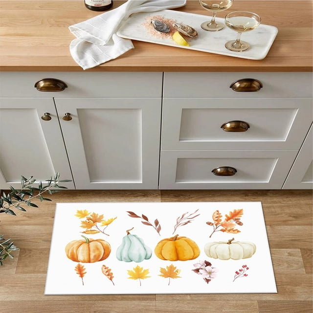 EGNMCR Bath Rugs,Outdoor Rug Halloween Thanksgiving Pumpkins Doormat Rug - Non-Slip Entrance Doormat Rug Indoor For Home/Bathroom/Kitchen/Bedroom floor pad