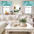 thumbnail image 4 of Summer Ocean Valance Curtain Watercolor Gradient Color Water Ripple Wave Seascape Window Valances Rod Pocket Short Curtains Window Treatments for Kitchen Bedroom Bathroom Laundry 56" x 16", 4 of 9