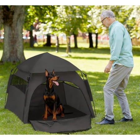LiteHaven Dog Tent with Carry Bag for Camping Beach Tent Sun Shelter Outdoor Backyard Tents Camp for Large Dogs Portable Pet Tent with Ventilation