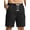 Black, variant on Cargo Men Linen Shorts Elastic Waist Drawstring Shorts for Men Summer Beach Shorts with Pockets
