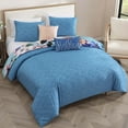 thumbnail image 3 of Bebejan Turquoise Reverie 5 Piece Comforter Set, King, 100% Cotton Sateen, Reversible, All Season, Cozy Comfort, 3 of 10