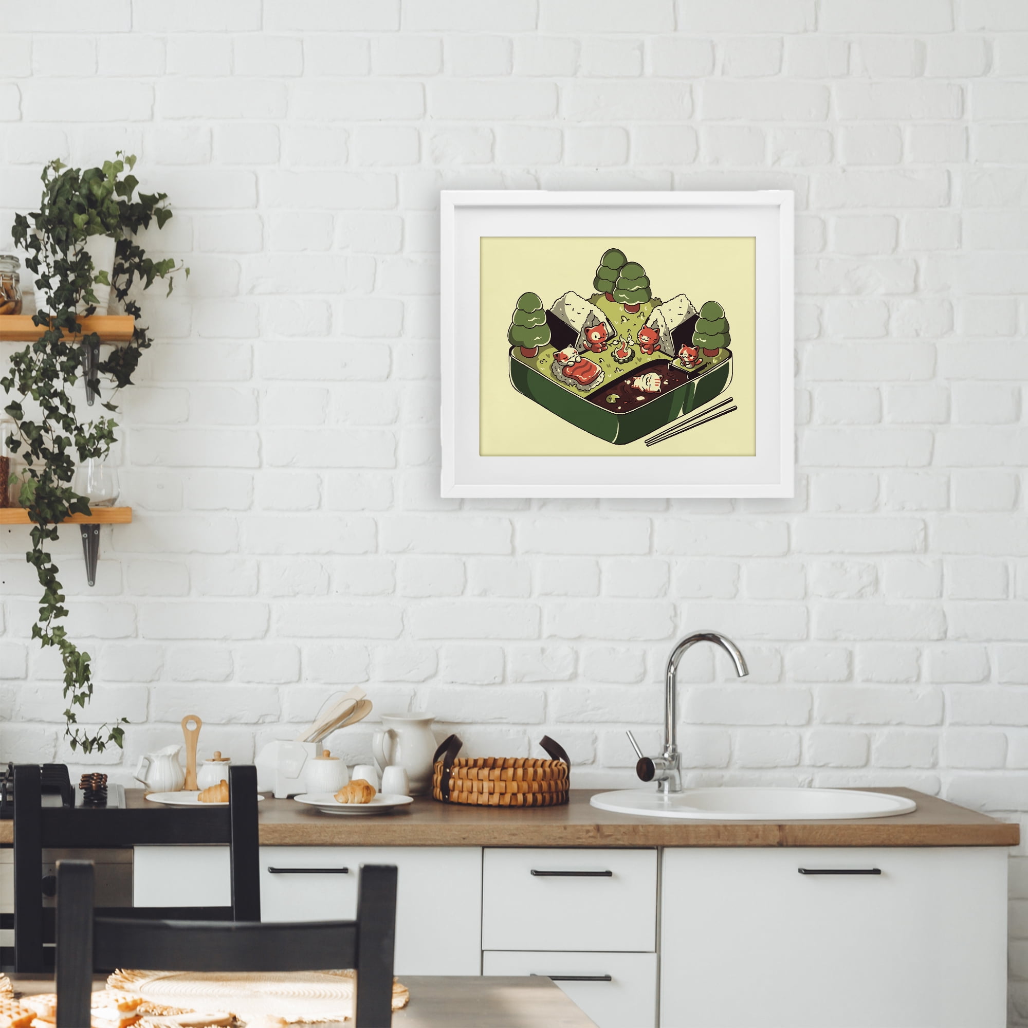 Stupell Industries Kawaii Sushi Camp Bento White Framed Print Under Glass, design by Tobe Fonseca