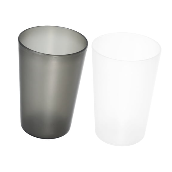 Unique Bargains 2pcs Bathroom Toothbrush Tumblers PP Cup for Bathroom 4.92''x3.03'' Clear, Black