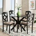 thumbnail image 7 of Baxton Studio Carlin Sand Fabric Upholstered and Dark Brown Finished Wood 5-Piece Dining Set, 7 of 7