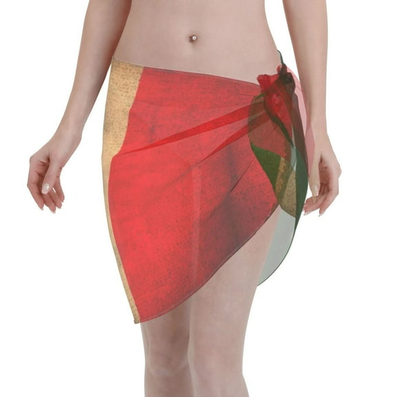 Swimsuit Coverups For Women Vintage Italian Flag Sarong Beach Bikini Wrap Sheer Short Skirt Chiffon Scarf For Swimwear