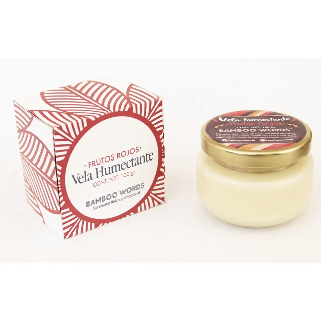 Vela de Soya Aromática con Frutos Rojos | Hidratación y Masaje con Aromaterapia Natural