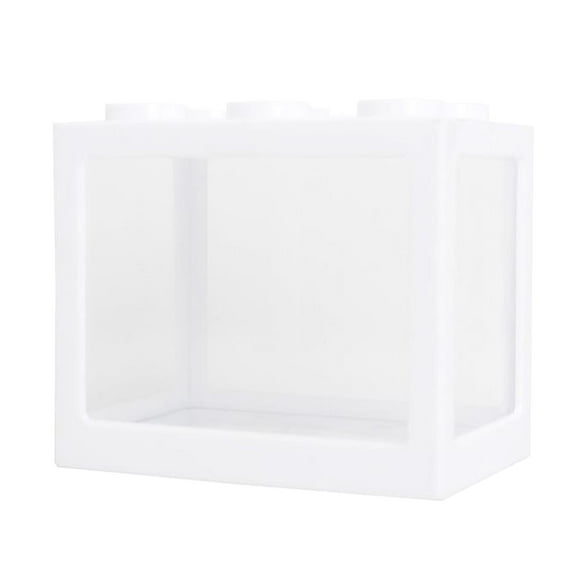 TISHITA Mini Réservoir d'Aquarium Betta Feed Box Home Decor - Blanc, 12x10.5x8cm