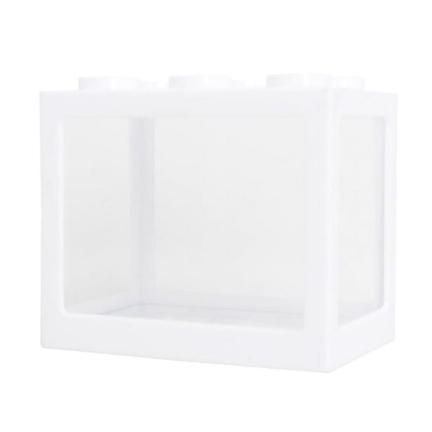 2 piezas de mini bloques de construcción para acuario, decoración del hogar blanco