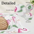 thumbnail image 6 of Pink Flamingos Throw Pillow Cover, Pillowcase Protectors with Zipper, Breathable Decorative Lumbar Pillow Case Cover, Summer Green Tropical Palm Leaves Pillow Shams for Couch Sofa 16x24Inch, 6 of 8