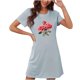 thumbnail image 1 of Camisón corto de talla grande para mujer, camisón de manga corta con estampado de pecho a la moda, camisón para mujer, 1 of 2