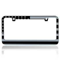 Heavy Duty Marine Grade Stainless-Steel Metal Matte Plated American USA Flag License Plate Frame