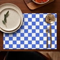 thumbnail image 5 of Blue and White Checkered Pattern Summer Placemats Table Placemats Set Of 4-Linen Kitchen Washable Placemats Table Mats 11.8"x17.7" Non-Slip Heat Resistant, 5 of 6