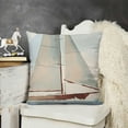 thumbnail image 2 of Nautical Throw Pillow Cushion Cover, Let Your Dreams Sail Words with Boat in Waves Motivation Lifestyle Print, Decorative Square Accent Pillow CaseCinnamon Pale Blue, 2 of 5