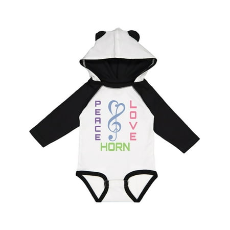 

Inktastic French Horn Music Peace Love Gift Baby Girl Long Sleeve Bodysuit
