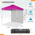 thumbnail image 4 of EAGLE PEAK 6.6 x 6.6 ft Easy Set Up Straight Leg Pop Up Outdoor Canopy with One Removable Wall,Pink, 4 of 10