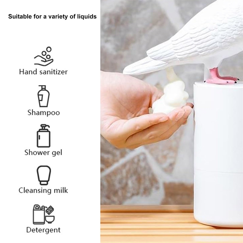 Pigeons Foam Soap Dispenser Automatic Induction Foam Hand Washer Touchless Soap Dispenser for Kitchen & Bathroom