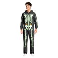 thumbnail image 4 of Unisex Adult Hooded Onesie, Halloween Skeleton Full‑Body Print Long Sleeve Jumpsuit for Men Women Home Loungewear, 4 of 8