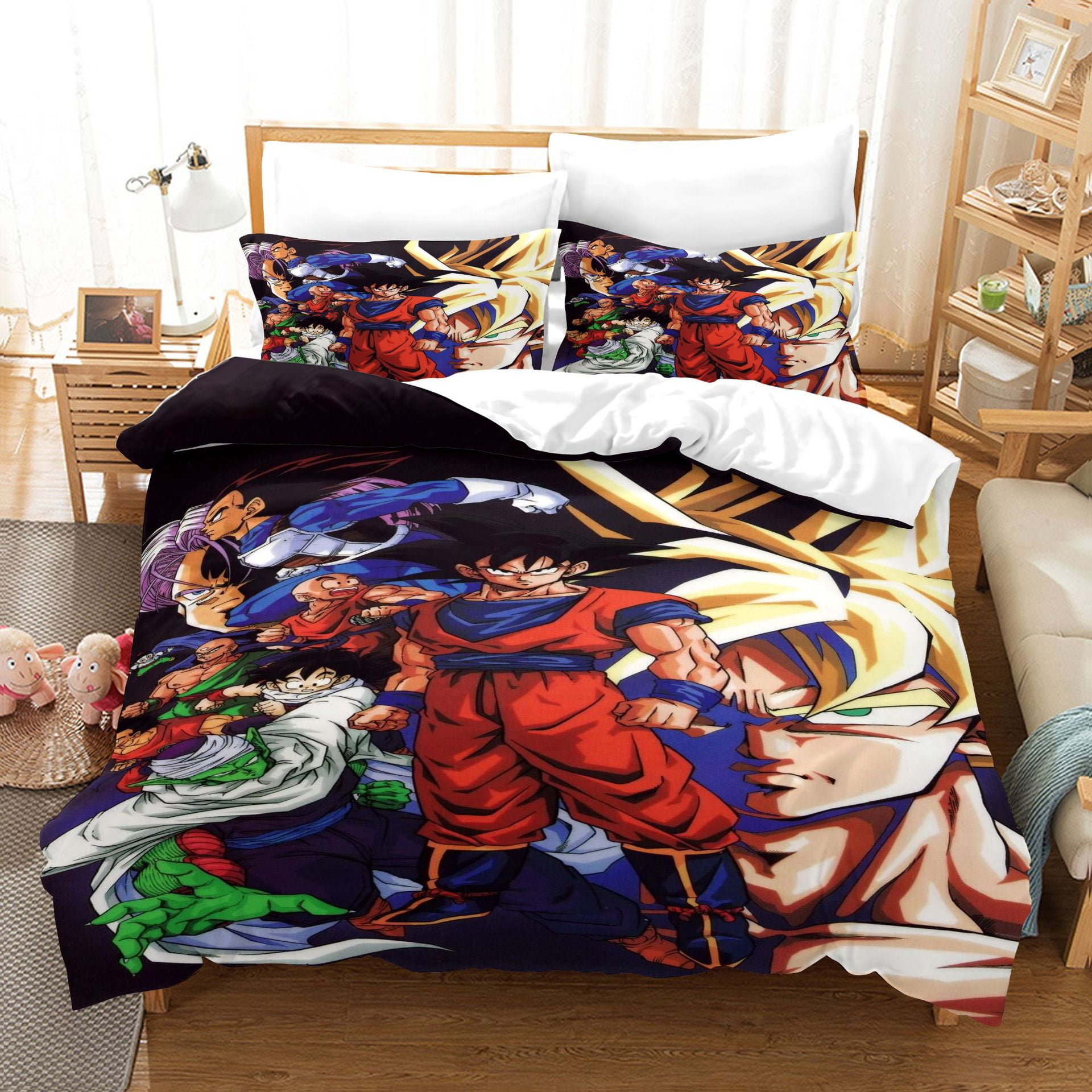 Cartoon beding set Anime Bed Sheets,Dragon Ball 3Piece Bedding Set