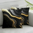 thumbnail image 3 of Acheng Black Throw Pillow Covers,Decorative Black and Gold Pillows Covers ,Black Accent Pillows Covers,Couch Cushion Covers Home Decor Living Room Pillowcase Set of 2 20x20in, 3 of 7