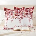 thumbnail image 3 of Red Eucalyptus Leaves Outdoor Waterproof Pillow Covers, Summer Botanical Weeping Decorative Square Throw Pillowcase Sofa Cushion Sham for Patio/Couch/Chair, 26"x26" 2 Pack, 3 of 8
